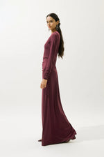 Load image into Gallery viewer, Tie-Detail Evening Dress- Burgundy