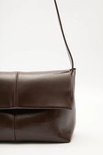 Load image into Gallery viewer, Faux Leather Flap Bag-Brown