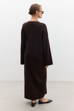 Load image into Gallery viewer, Tie Knit Dress - Brown