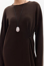 Load image into Gallery viewer, Tie Knit Dress - Brown