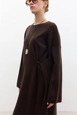 Load image into Gallery viewer, Tie Knit Dress - Brown