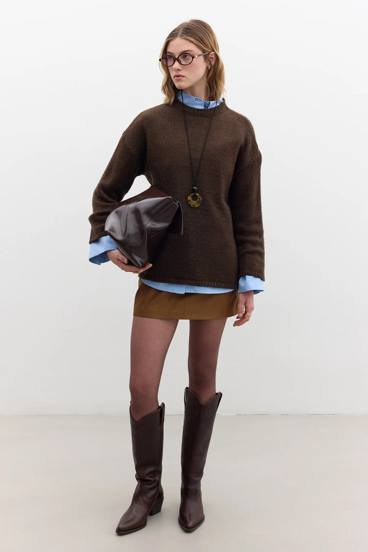 Oversized knitwear- Brown