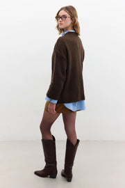 Oversized knitwear- Brown