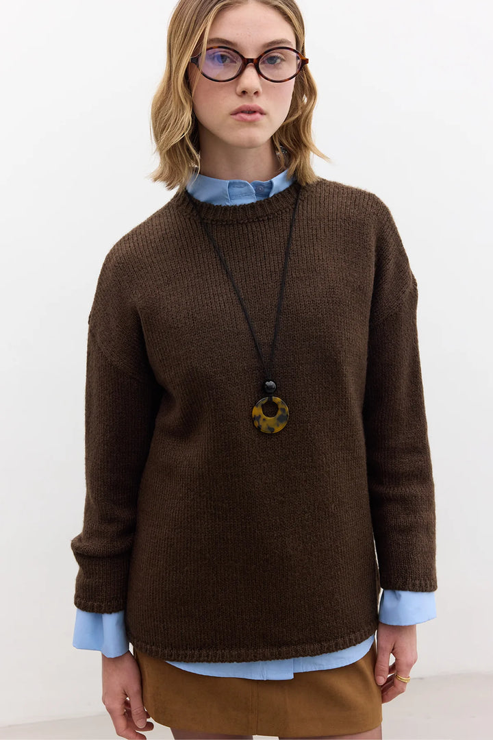 Oversized knitwear- Brown