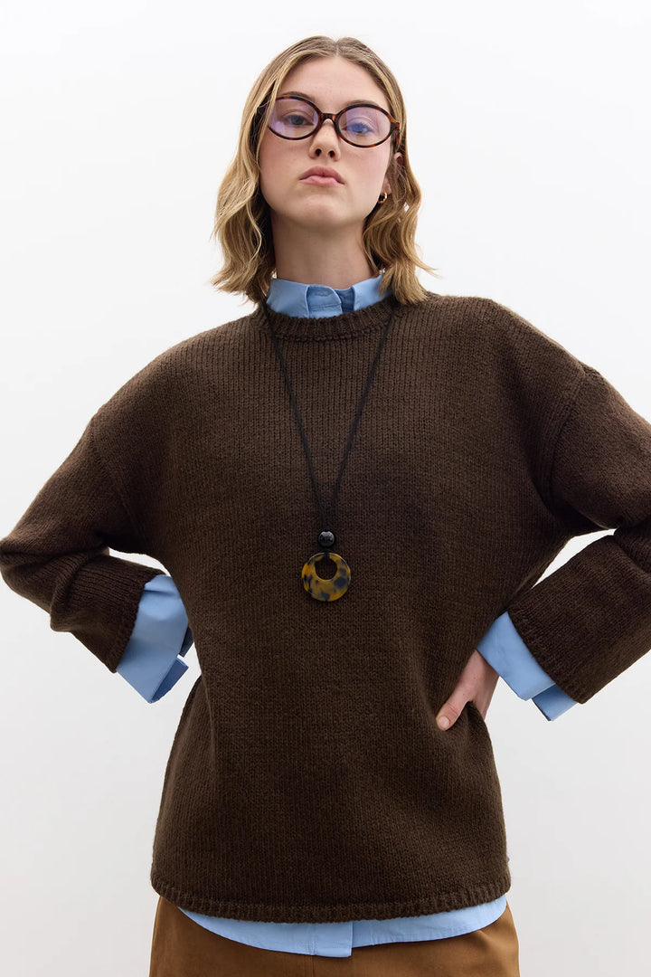 Oversized knitwear- Brown