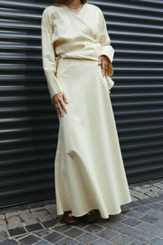 Linen Blend Maxi Skirt – Butter Yellow