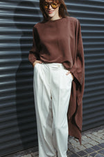 Load image into Gallery viewer, Asymmetrical Modal Blouse – Mocha