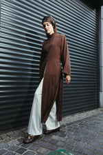 Load image into Gallery viewer, Modal Maxi Blouse with split – Chocolate