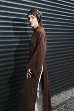 Load image into Gallery viewer, Modal Maxi Blouse with split – Chocolate