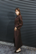 Load image into Gallery viewer, Brown Wrap Maxi Dress