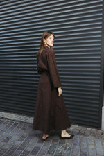 Load image into Gallery viewer, Brown Wrap Maxi Dress