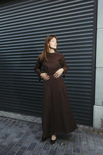 Load image into Gallery viewer, Brown Wrap Maxi Dress