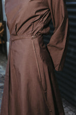 Load image into Gallery viewer, Brown Wrap Maxi Dress