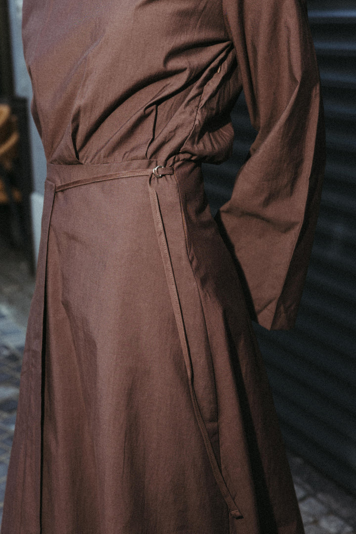 Brown Wrap Maxi Dress