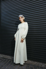 Load image into Gallery viewer, Linen Blend Maxi Dress with Balloon Sleeves