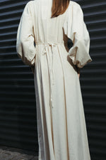 Load image into Gallery viewer, Linen Blend Maxi Dress with Balloon Sleeves