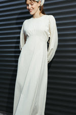 Load image into Gallery viewer, Linen Blend Maxi Dress with Balloon Sleeves
