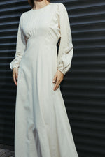 Load image into Gallery viewer, Linen Blend Maxi Dress with Balloon Sleeves