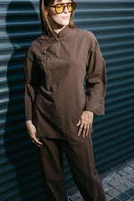 Load image into Gallery viewer, Cotton Linen-Look Two-Piece Set – Brown