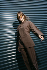 Load image into Gallery viewer, Cotton Linen-Look Two-Piece Set – Brown