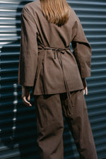 Load image into Gallery viewer, Cotton Linen-Look Two-Piece Set – Brown