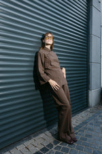 Load image into Gallery viewer, Cotton Linen-Look Two-Piece Set – Brown