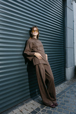 Load image into Gallery viewer, Cotton Linen-Look Two-Piece Set – Brown