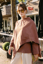 Load image into Gallery viewer, Cape Detail Blouse – Terracotta
