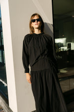 Load image into Gallery viewer, Pleated Collar Blouse – Black