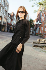 Load image into Gallery viewer, Pleated Collar Blouse – Black