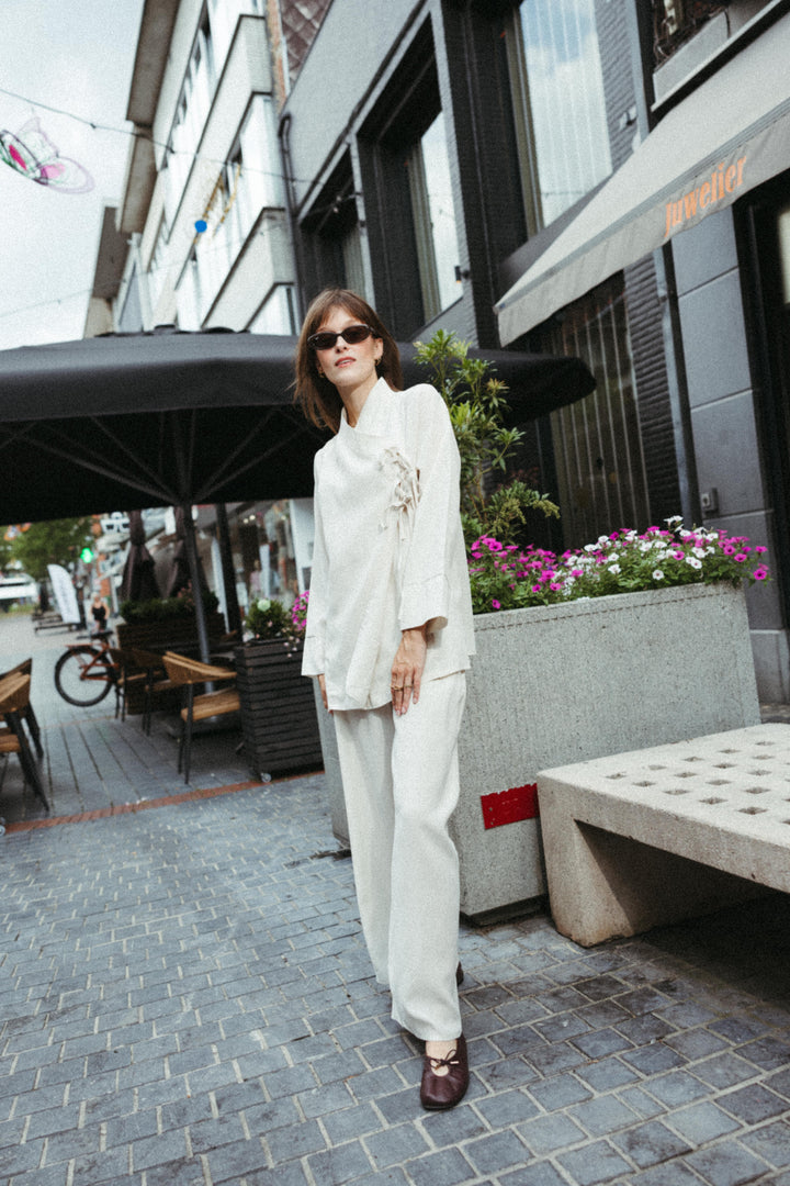 Tencel Blend Kimono Top – Ecru