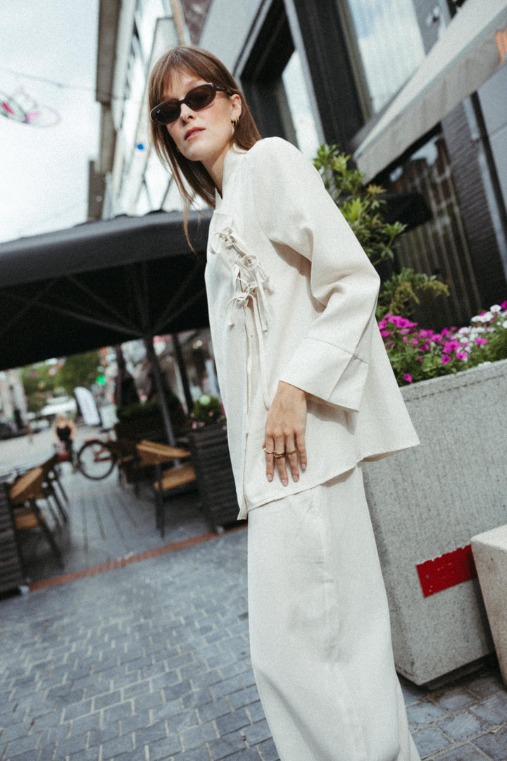 Tencel Blend Kimono Top – Ecru