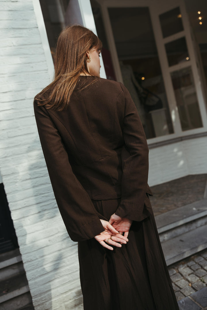 Cotton Two-Piece Set – Chocolate Brown