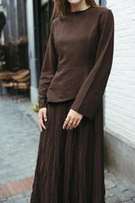 Load image into Gallery viewer, Cotton Two-Piece Set – Chocolate Brown