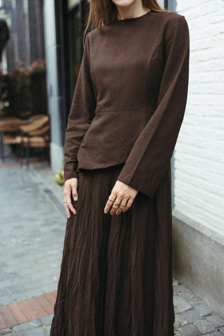 Cotton Two-Piece Set – Chocolate Brown
