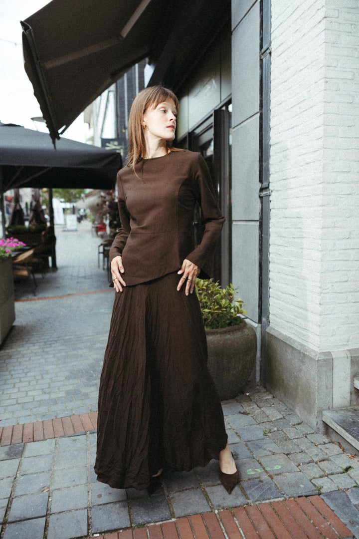 Cotton Two-Piece Set – Chocolate Brown