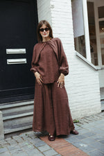 Load image into Gallery viewer, Lined Wide Leg Trousers – Chocolate Brown