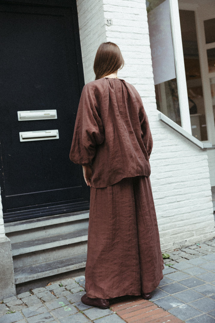 Lined Wide Leg Trousers – Chocolate Brown