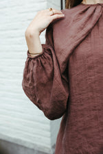 Load image into Gallery viewer, Lined Raglan Blouse – Chocolate Brown