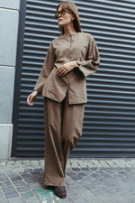 Load image into Gallery viewer, Cotton Two-Piece Set – Khaki