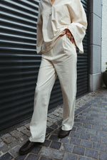 Load image into Gallery viewer, Cotton Linen-Look Two-Piece Set – Ecru