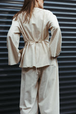 Load image into Gallery viewer, Button Detail Linen-Look Blouse – Ecru
