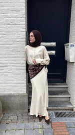Load image into Gallery viewer, Cross-Over linen look Maxi Skirt