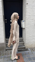 Load image into Gallery viewer, Relaxed Viscose Tunic &amp; Wide Leg Trouser Set – Cream