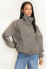 Load image into Gallery viewer, High Neck Checked Jacket