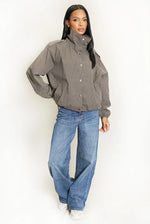 Load image into Gallery viewer, High Neck Checked Jacket