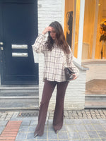Load image into Gallery viewer, Plaid Oversized Shirt - Ecru/Brown