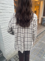 Load image into Gallery viewer, Plaid Oversized Shirt - Ecru/Brown