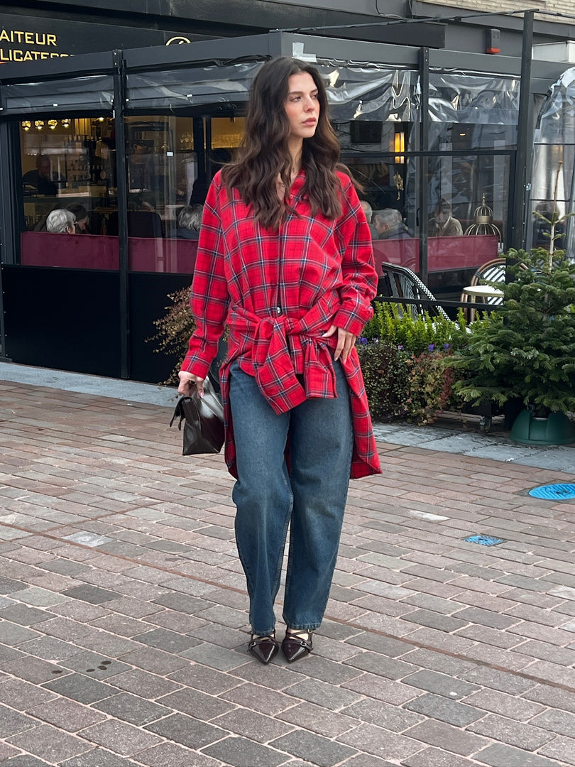 Red Tartan Cotton Shirt