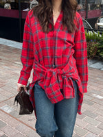 Load image into Gallery viewer, Red Tartan Cotton Shirt